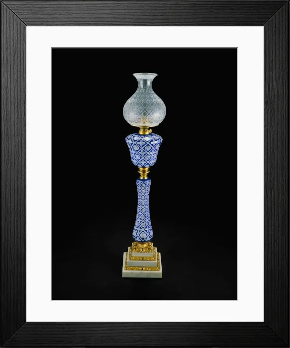 Framed Print : Double-Plated Lamp, c. 1865. Creator: Boston and Sandwich Glass Company Framed Print : Double-Plated Lamp, c. 1865. Creator: Boston and Sandwich Glass Company