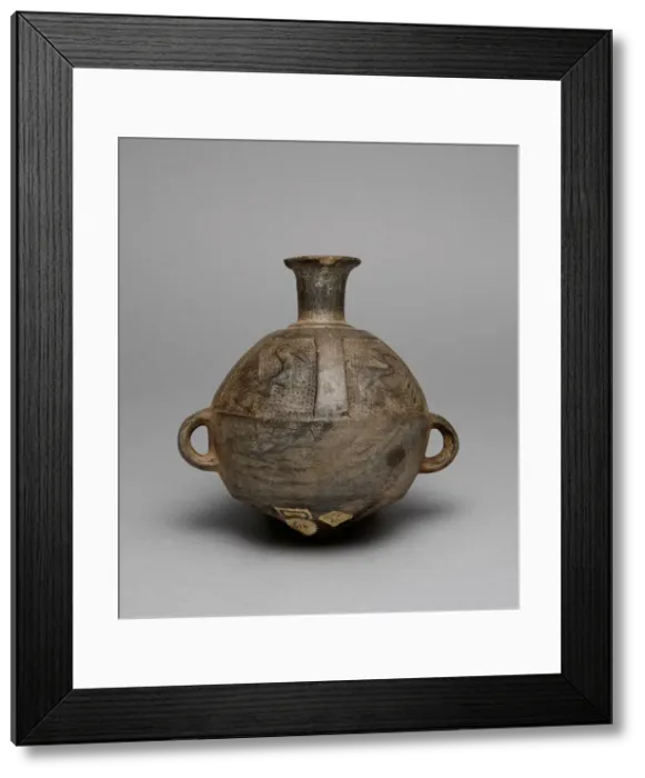 Framed Print : Vessel (Aryballos) with Relief Depicting Birds and Fish, A. D. 1200 / 1450. Creator: Unknown Framed Print : Vessel (Aryballos) with Relief Depicting Birds and Fish, A. D. 1200 / 1450. Creator: Unknown