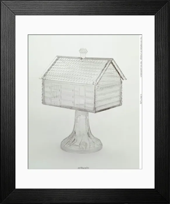 Framed Print : Medium Covered Compote in Log Cabin Pattern on Pedestal, 1875 / 96 Framed Print : Medium Covered Compote in Log Cabin Pattern on Pedestal, 1875 / 96
