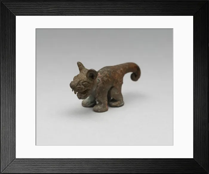 Framed Print : Figure of a Feline, Possibly a Finial for a Pin, A. D. 1100 / 1470. Creator: Unknown Framed Print : Figure of a Feline, Possibly a Finial for a Pin, A. D. 1100 / 1470. Creator: Unknown