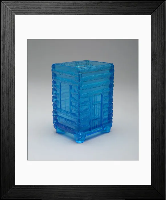 Framed Print : Log Cabin pattern spooner, c. 1875. Creator: Central Glass Company Framed Print : Log Cabin pattern spooner, c. 1875. Creator: Central Glass Company