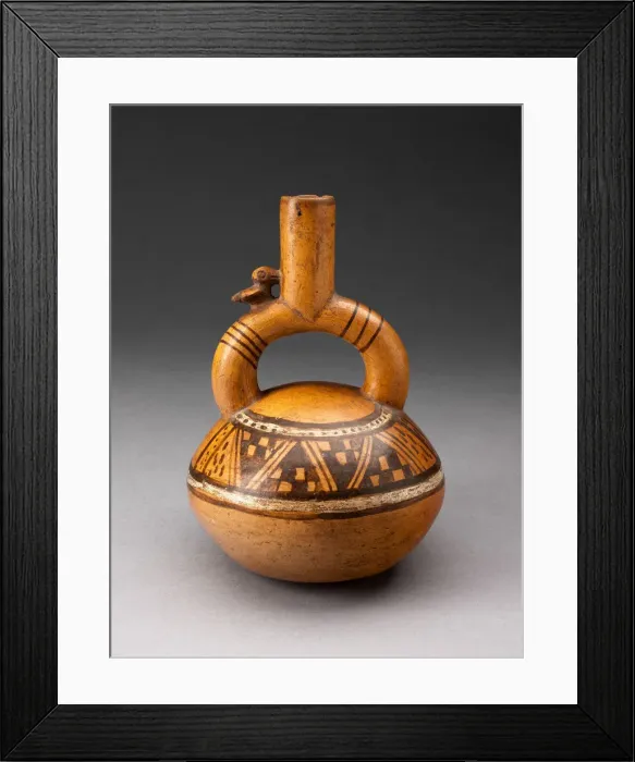 Framed Print : Stirrup Spout Vessel with Textile-like Pattern on Shoulder, A. D. 1200 / 1470 Framed Print : Stirrup Spout Vessel with Textile-like Pattern on Shoulder, A. D. 1200 / 1470