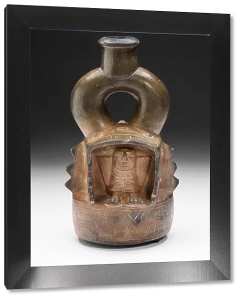 Vessel with Figure Seated Inside a Structure, c. 800 B. C. Creator: Unknown