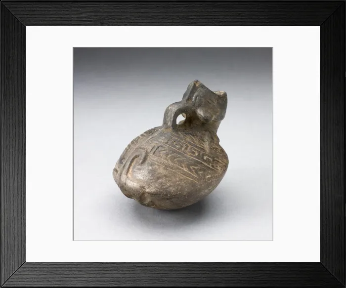 Framed Print : Pitcher in the Form of an Open Mouthed Animal with Geometric Incising on Back, A. D Framed Print : Pitcher in the Form of an Open Mouthed Animal with Geometric Incising on Back, A. D