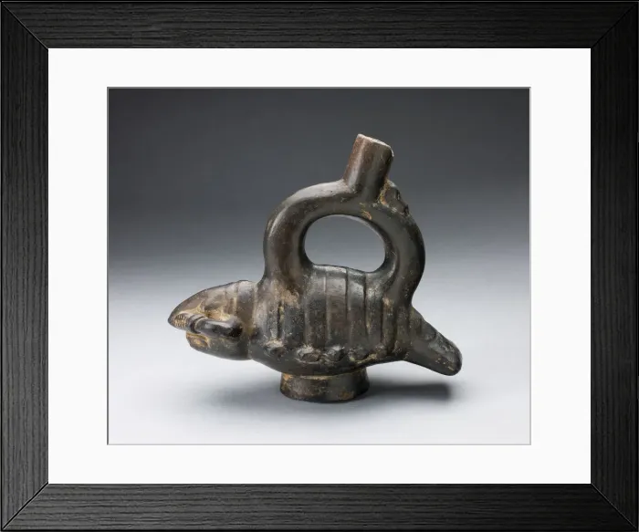 Framed Print : Single Spout Blackware Vessel in the Form of a Crayfish, A. D. 1000 / 1400. Creator: Unknown Framed Print : Single Spout Blackware Vessel in the Form of a Crayfish, A. D. 1000 / 1400. Creator: Unknown