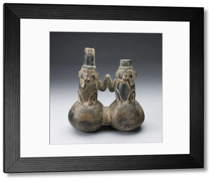 Framed Print : Double Vessel in the Form of Two Figures Drinking and Holding Hands, A. D. 1000 / 1400 Framed Print : Double Vessel in the Form of Two Figures Drinking and Holding Hands, A. D. 1000 / 1400