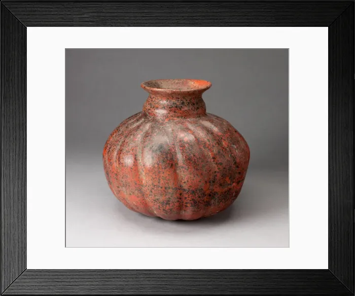 Framed Print : Fluted Vessel, Possibly in the Form of a Gourd, c. A. D. 200. Creator: Unknown Framed Print : Fluted Vessel, Possibly in the Form of a Gourd, c. A. D. 200. Creator: Unknown
