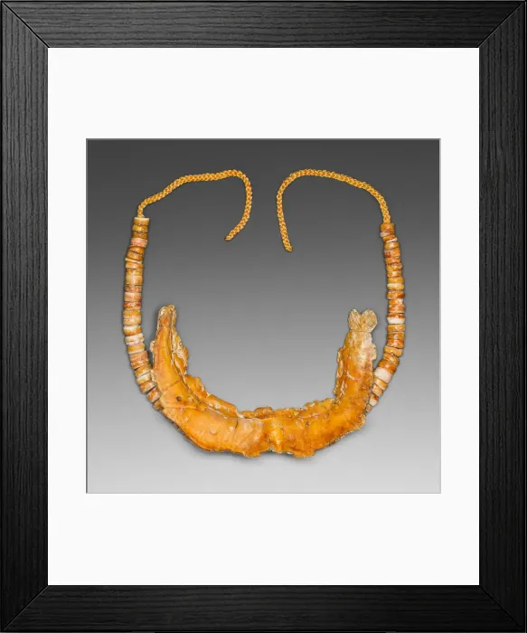 Framed Print : Necklace with a Pendant Depicting a Large Fish Eating a Smaller Fish, 200 B. C. / A. D. 200 Framed Print : Necklace with a Pendant Depicting a Large Fish Eating a Smaller Fish, 200 B. C. / A. D. 200
