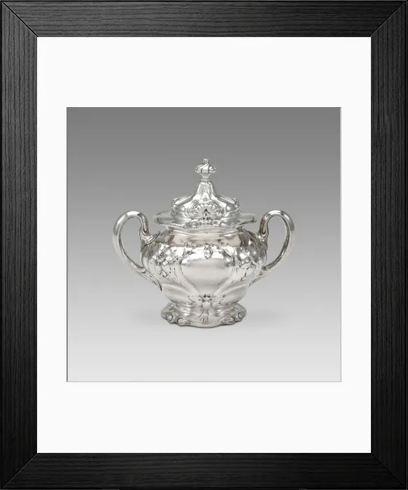 Framed Print : Sugar Bowl and Lid (part of a set), 1900. Creator: Gorham Manufacturing Company Framed Print : Sugar Bowl and Lid (part of a set), 1900. Creator: Gorham Manufacturing Company