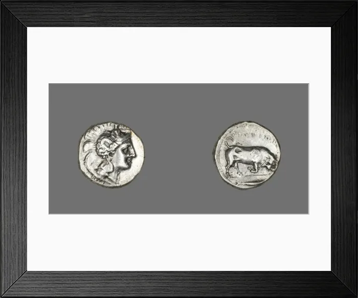 Framed Print : Stater (Coin) Depicting the Goddess Athena, 350-320 BCE. Creator: Unknown Framed Print : Stater (Coin) Depicting the Goddess Athena, 350-320 BCE. Creator: Unknown