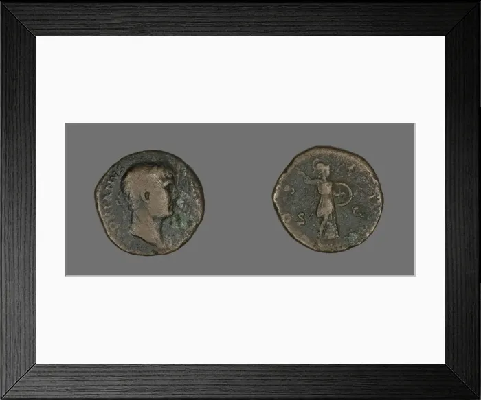 Framed Print : Sestertius (Coin) Portraying Emperor Hadrian, 117-138. Creator: Unknown Framed Print : Sestertius (Coin) Portraying Emperor Hadrian, 117-138. Creator: Unknown