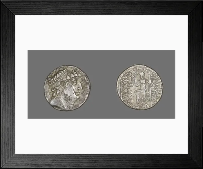 Framed Print : Tetradrachm (Coin) Portraying Philip Philadelphus, 92-83 BCE. Creator: Unknown Framed Print : Tetradrachm (Coin) Portraying Philip Philadelphus, 92-83 BCE. Creator: Unknown