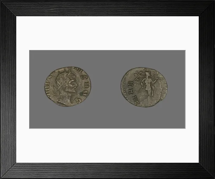 Framed Print : Coin Portraying an Emperor, mid-3rd century. Creator: Unknown Framed Print : Coin Portraying an Emperor, mid-3rd century. Creator: Unknown