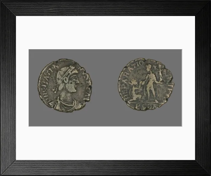 Framed Print : Coin Portraying Emperor Gratian, 367-383. Creator: Unknown Framed Print : Coin Portraying Emperor Gratian, 367-383. Creator: Unknown