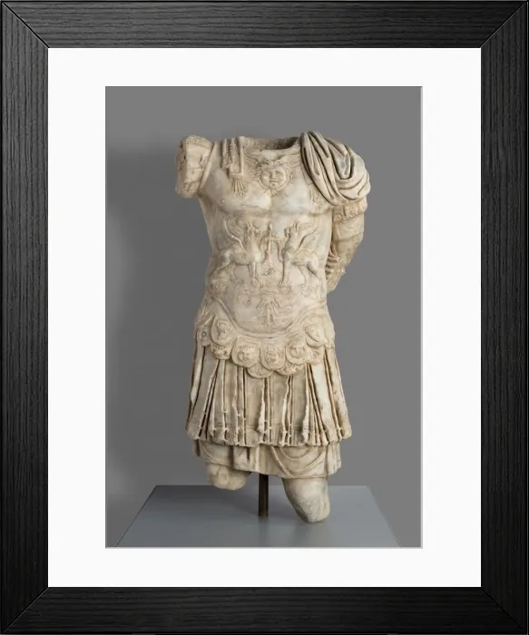 Framed Print : Fragment of a Portrait Statue of a Man, Perhaps a Roman Emperor Framed Print : Fragment of a Portrait Statue of a Man, Perhaps a Roman Emperor