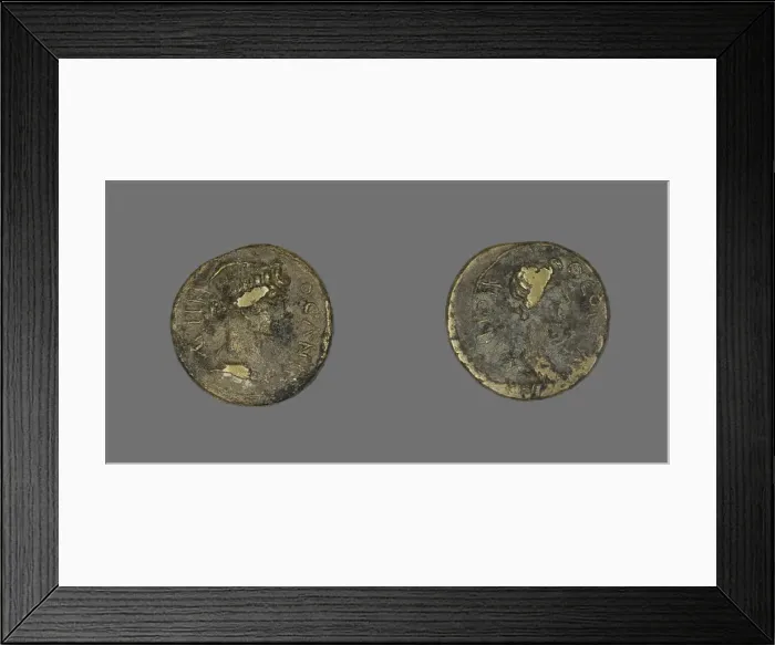 Framed Print : Coin Depicting a Female Bust, 31 BCE-476 CE. Creator: Unknown Framed Print : Coin Depicting a Female Bust, 31 BCE-476 CE. Creator: Unknown