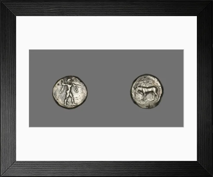 Framed Print : Stater (Coin) Depicting the God Poseidon, 480-400 BCE. Creator: Unknown Framed Print : Stater (Coin) Depicting the God Poseidon, 480-400 BCE. Creator: Unknown