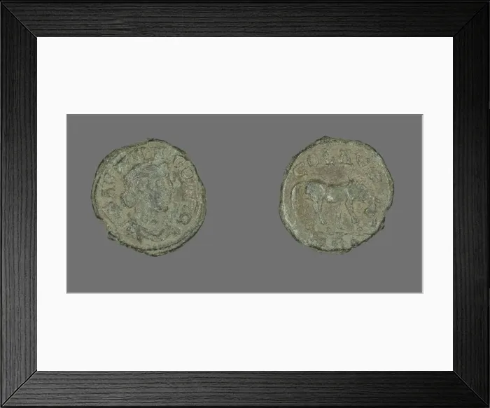 Framed Print : Coin Depicting Tyche, 211-268 CE. Creator: Unknown Framed Print : Coin Depicting Tyche, 211-268 CE. Creator: Unknown
