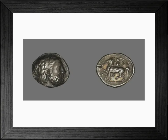 Framed Print : Tetradrachm (Coin) Depicting the God Zeus, 359-336 BCE. Creator: Unknown Framed Print : Tetradrachm (Coin) Depicting the God Zeus, 359-336 BCE. Creator: Unknown