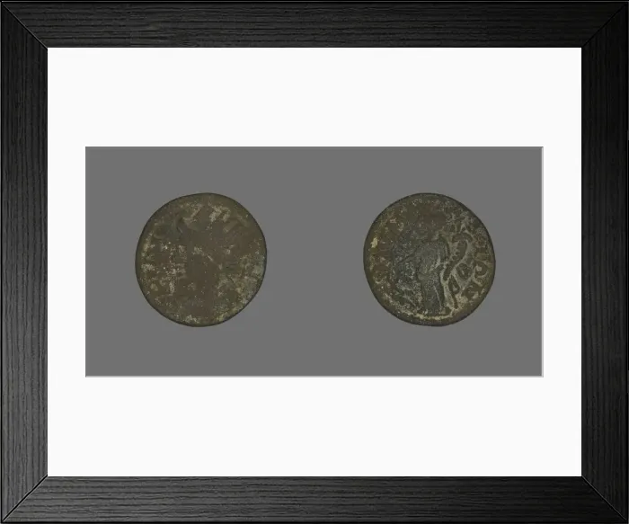 Framed Print : Coin Depicting the Amazon Cyme, about 253-68. Creator: Unknown Framed Print : Coin Depicting the Amazon Cyme, about 253-68. Creator: Unknown