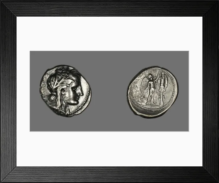 Framed Print : Tetradrachm (Coin) Depicting the Goddess Persephone, 310-305 BCE. Creator: Unknown Framed Print : Tetradrachm (Coin) Depicting the Goddess Persephone, 310-305 BCE. Creator: Unknown