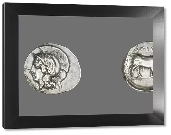 Didrachm (Coin) Depicting the Goddess Athena, 400-335 BCE. Creator: Unknown