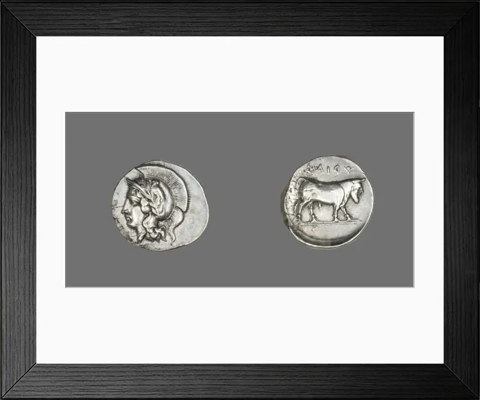 Framed Print : Didrachm (Coin) Depicting the Goddess Athena, 400-335 BCE. Creator: Unknown Framed Print : Didrachm (Coin) Depicting the Goddess Athena, 400-335 BCE. Creator: Unknown