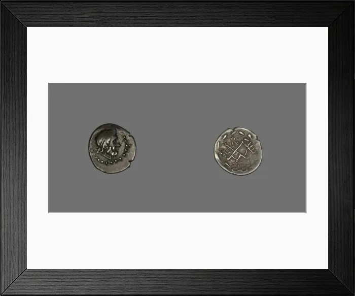 Framed Print : Hemidrachm (Coin) Depicting the God Zeus Amarios, 280-146 BCE. Creator: Unknown Framed Print : Hemidrachm (Coin) Depicting the God Zeus Amarios, 280-146 BCE. Creator: Unknown