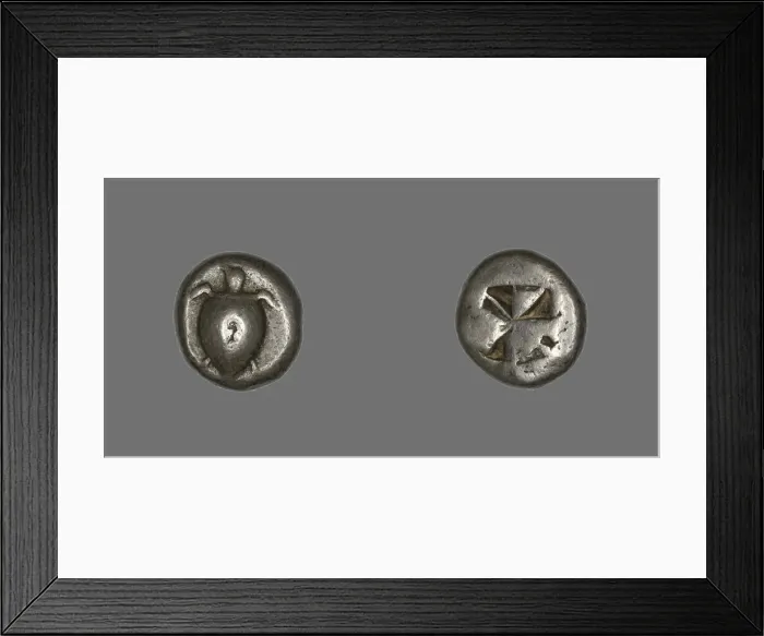 Framed Print : Stater (Coin) Depicting a Sea Turtle, 650-600 BCE. Creator: Unknown Framed Print : Stater (Coin) Depicting a Sea Turtle, 650-600 BCE. Creator: Unknown