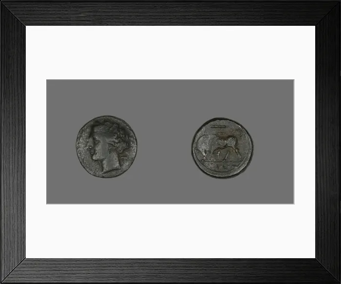 Framed Print : Coin Depicting the Goddess Persephone, 275-216 BCE. Creator: Unknown Framed Print : Coin Depicting the Goddess Persephone, 275-216 BCE. Creator: Unknown