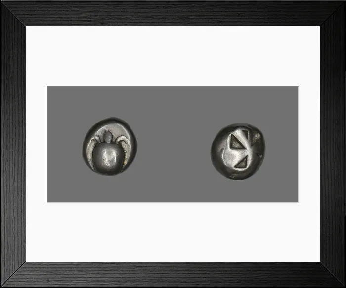 Framed Print : Stater (Coin) Depicting a Sea Turtle, 600-550 BCE. Creator: Unknown Framed Print : Stater (Coin) Depicting a Sea Turtle, 600-550 BCE. Creator: Unknown