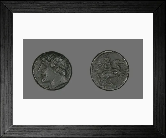 Framed Print : Coin Portraying King Hieron II, 274-216 BCE (Reign of Heiron II). Creator: Unknown