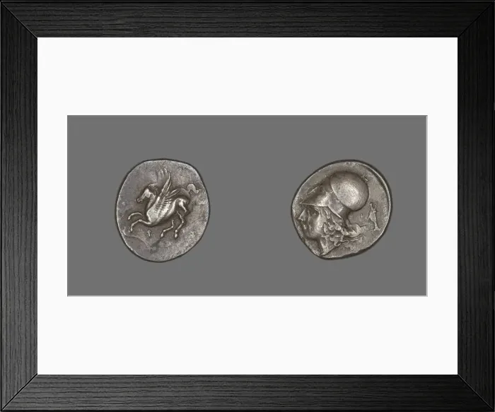 Framed Print : Stater (Coin) Depicting Pegasus Flying, 4th-3rd century BCE. Creator: Unknown Framed Print : Stater (Coin) Depicting Pegasus Flying, 4th-3rd century BCE. Creator: Unknown