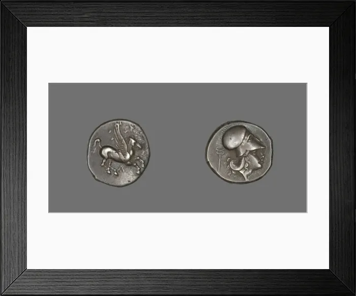 Framed Print : Stater Coin Depicting Pegasus Flying, 400-330 BCE. Creator: Unknown Framed Print : Stater Coin Depicting Pegasus Flying, 400-330 BCE. Creator: Unknown