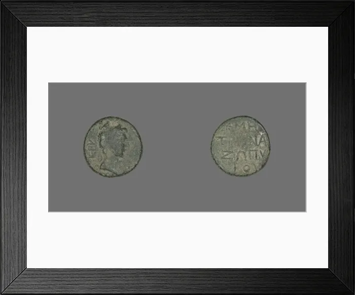 Framed Print : Coin Depicting Emperor Augustus, 27 BCE-14 CE. Creator: Unknown Framed Print : Coin Depicting Emperor Augustus, 27 BCE-14 CE. Creator: Unknown