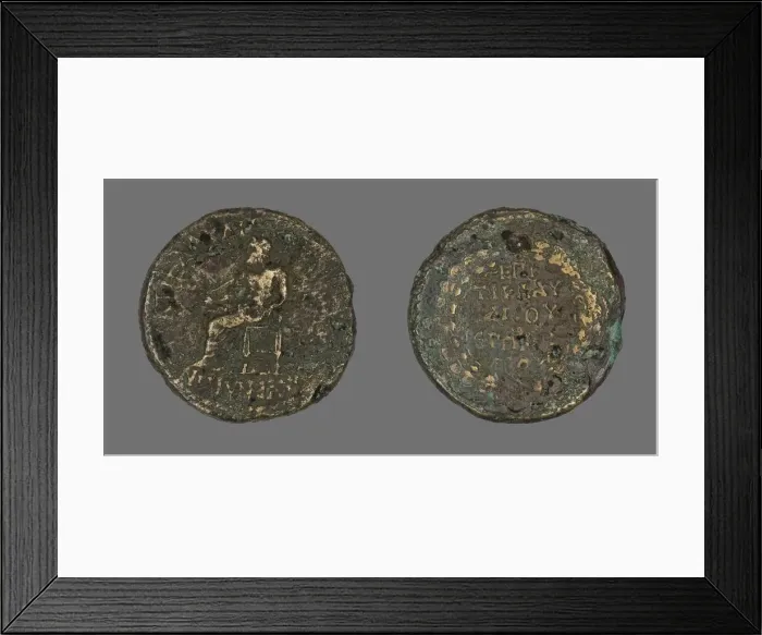 Framed Print : Coin Depicting Zeus Akraios, 14-37 CE. Creator: Unknown Framed Print : Coin Depicting Zeus Akraios, 14-37 CE. Creator: Unknown