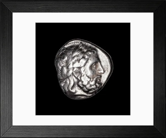 Framed Print : Tetradrachm (Coin) Depicting the God Zeus, 359-336 BCE. Creator: Unknown Framed Print : Tetradrachm (Coin) Depicting the God Zeus, 359-336 BCE. Creator: Unknown