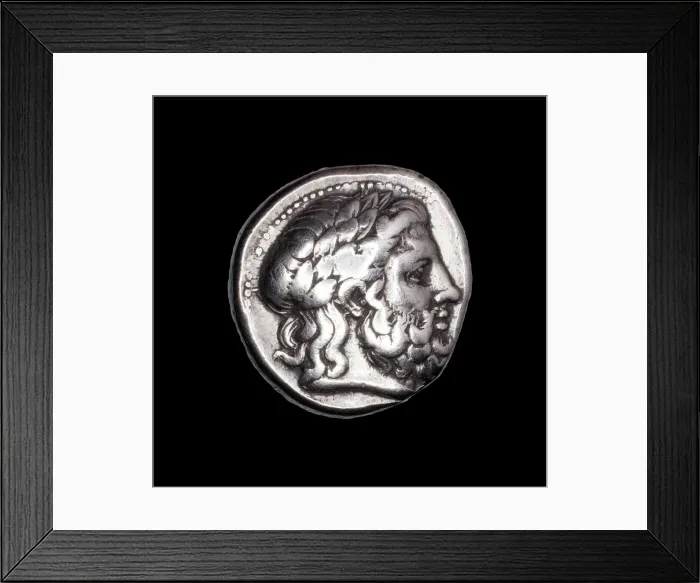 Framed Print : Tetradrachm (Coin) Depicting the God Zeus, 359-336 BCE. Creator: Unknown Framed Print : Tetradrachm (Coin) Depicting the God Zeus, 359-336 BCE. Creator: Unknown