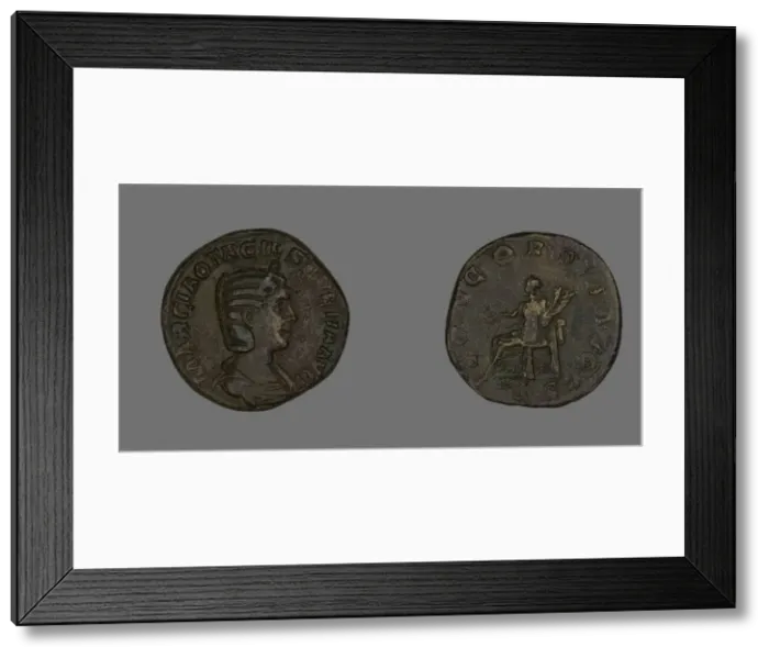 Framed Print : Sestertius (Coin) Portraying Empress Marcia Otacilia Severa, 244-249. Creator: Unknown Framed Print : Sestertius (Coin) Portraying Empress Marcia Otacilia Severa, 244-249. Creator: Unknown