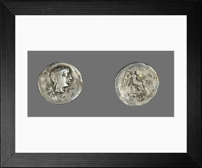 Framed Print : Quinarius (Coin) Depicting Liberty, 101 BCE. Creator: Unknown Framed Print : Quinarius (Coin) Depicting Liberty, 101 BCE. Creator: Unknown