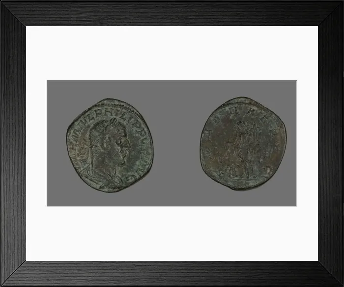 Framed Print : Coin Portraying Philip the Arab, 244-249. Creator: Unknown Framed Print : Coin Portraying Philip the Arab, 244-249. Creator: Unknown