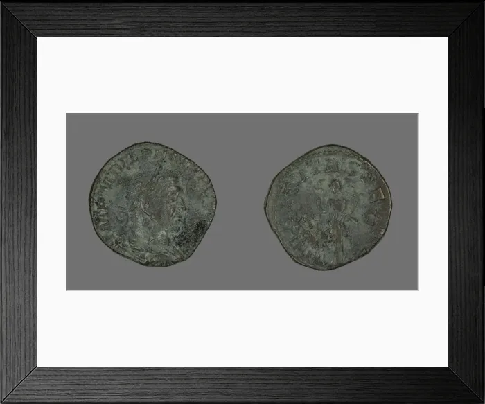 Framed Print : Coin Portraying Philip the Arab, 244-249. Creator: Unknown Framed Print : Coin Portraying Philip the Arab, 244-249. Creator: Unknown