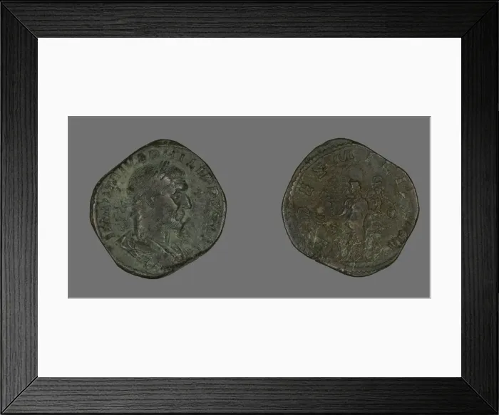 Framed Print : Sestertius (Coin) Portraying Philip the Arab, 244-249. Creator: Unknown Framed Print : Sestertius (Coin) Portraying Philip the Arab, 244-249. Creator: Unknown