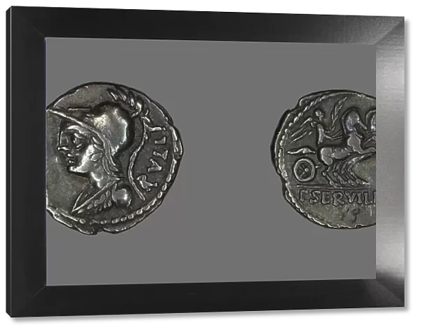 Denarius (Coin) Depicting the Goddess Minerva, 100 BCE. Creator: Unknown