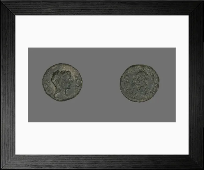 Framed Print : Coin Depicting a Head, about 161-?. Creator: Unknown Framed Print : Coin Depicting a Head, about 161-?. Creator: Unknown