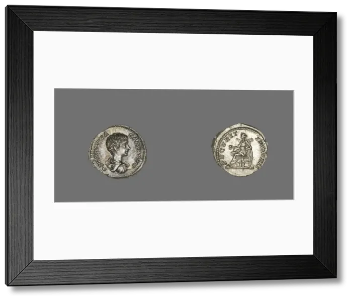 Framed Print : Denarius (Coin) Portraying Emperor Geta, 199-204. Creator: Unknown Framed Print : Denarius (Coin) Portraying Emperor Geta, 199-204. Creator: Unknown