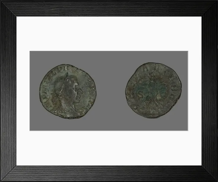 Framed Print : Sestertius (Coin) Portraying Philip the Arab, 244-249. Creator: Unknown Framed Print : Sestertius (Coin) Portraying Philip the Arab, 244-249. Creator: Unknown
