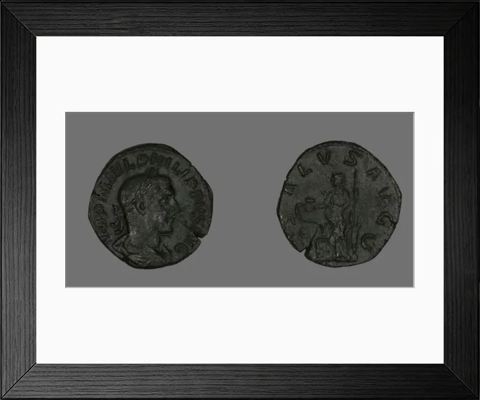 Framed Print : Sestertius (Coin) Portraying Philip the Arab, 244-249. Creator: Unknown Framed Print : Sestertius (Coin) Portraying Philip the Arab, 244-249. Creator: Unknown