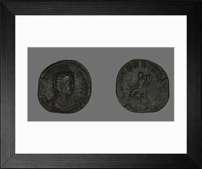 Framed Print : Sestertius (Coin) Portraying Empress Marcia Otacilia Severa, 244-249. Creator: Unknown Framed Print : Sestertius (Coin) Portraying Empress Marcia Otacilia Severa, 244-249. Creator: Unknown