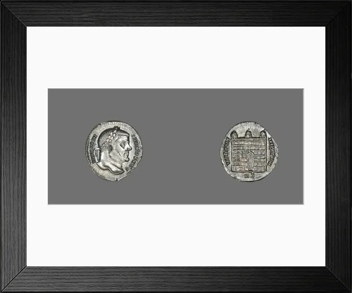 Framed Print : Denarius (Coin) Portraying Galerius Maximianus, 307-310. Creator: Unknown Framed Print : Denarius (Coin) Portraying Galerius Maximianus, 307-310. Creator: Unknown